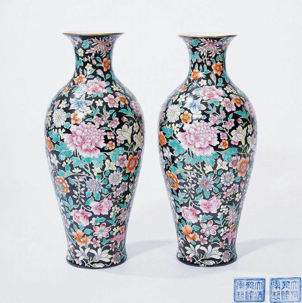 民国 粉彩百花瓶 （一对）-1-8（高24x2cm240929保利-0.23.jpg